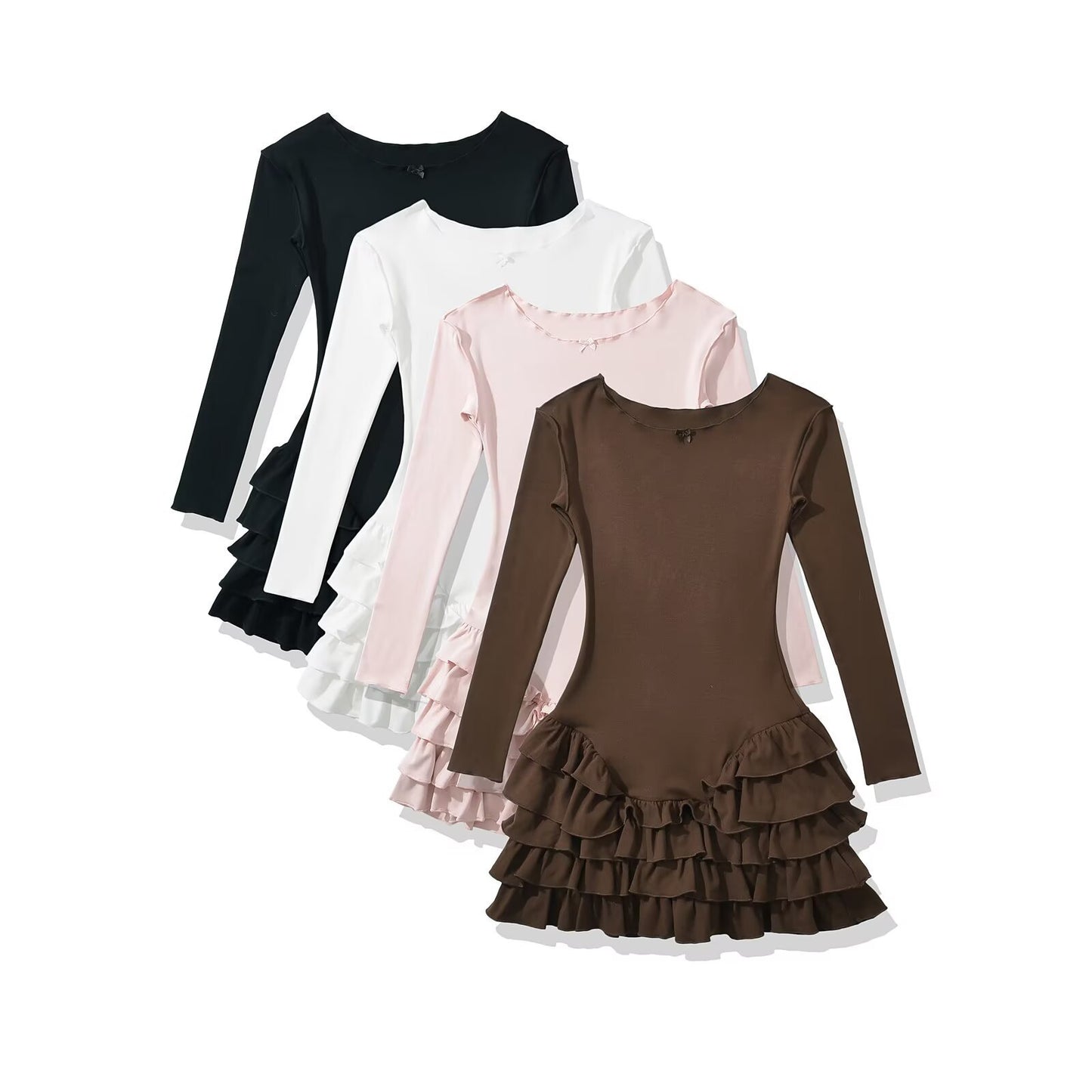 Robe de ballet pour dames avec ourlet en volants et manches longues Chic und Stil