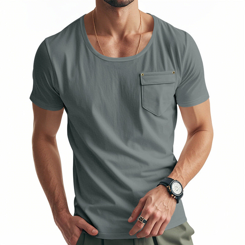 T-shirt pour hommes respirant avec poche poitrine pratique Chic und Stil