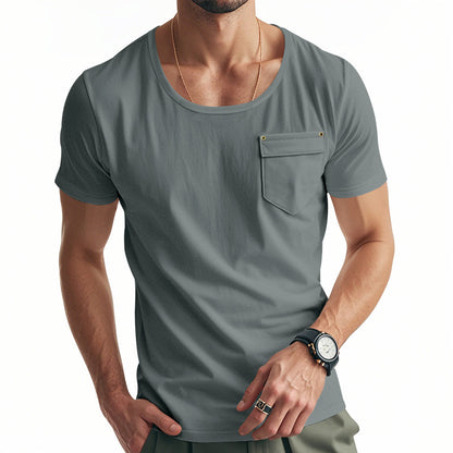 T-shirt pour hommes respirant avec poche poitrine pratique Chic und Stil