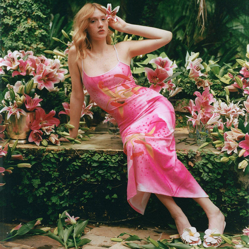 Robe Maxi Floral pour Femmes avec Bretelles Réglables Chic und Stil