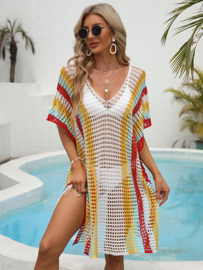 Dames Ouvert Maille Plage Survêtement Robe Chic und Stil
