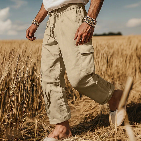 Pantalon cargo pour hommes avec poches polyvalentes et taille élastique Chic und Stil
