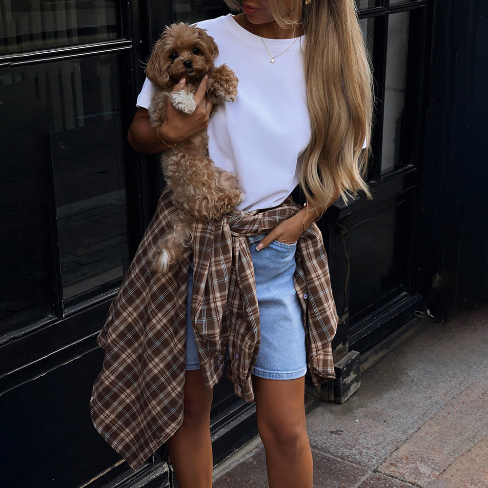 Blouse à carreaux pour femmes avec coupe décontractée Chic und Stil