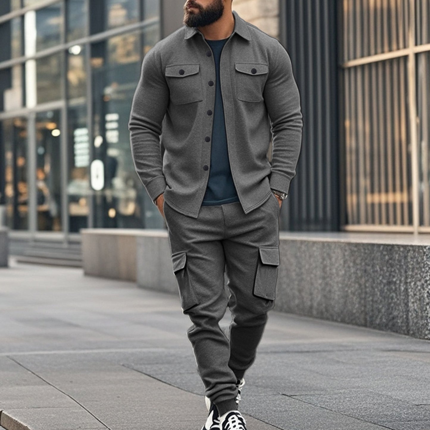 Costume de jogging cargo pour hommes avec poches fonctionnelles Chic und Stil
