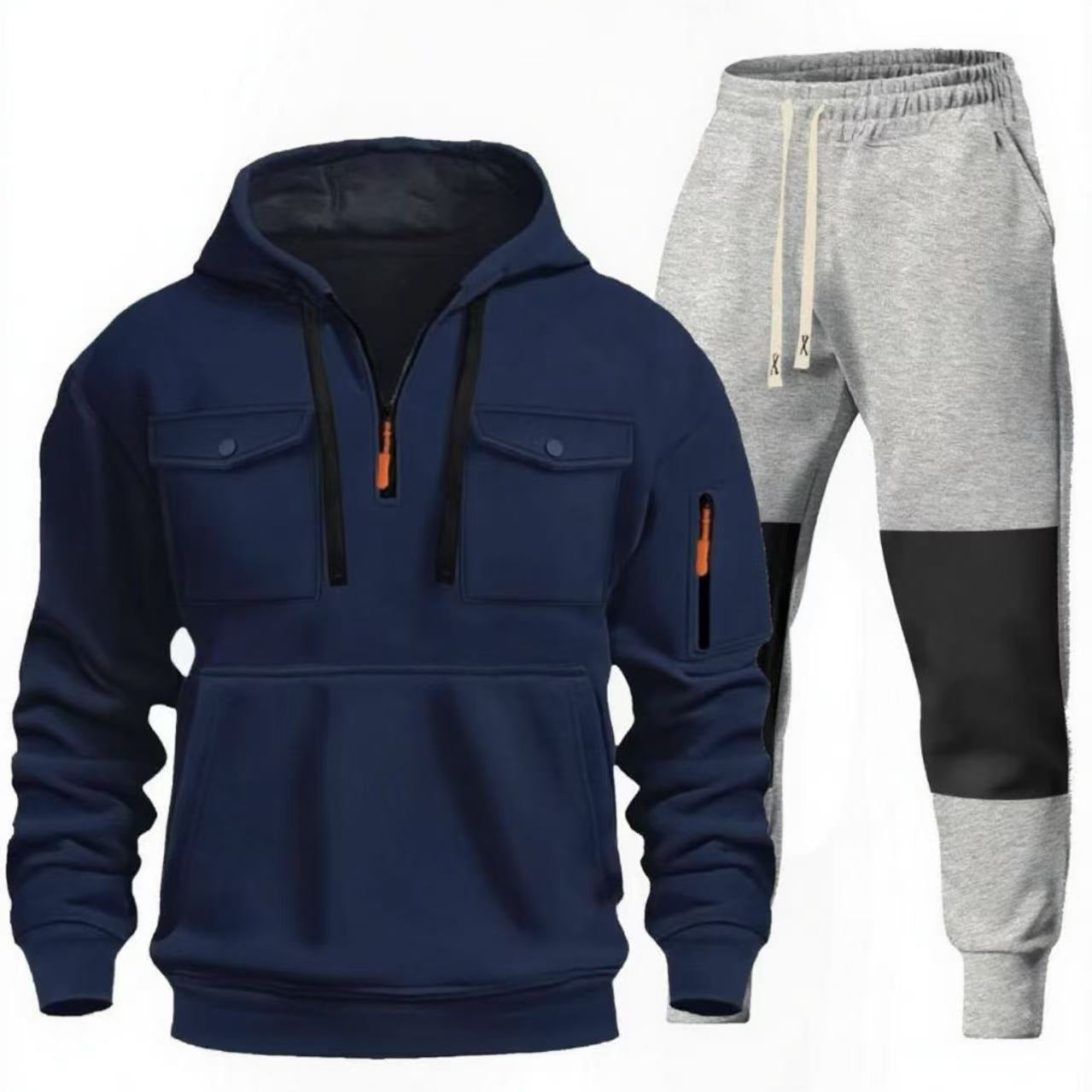 Chic and Style functional sweatshirt and jogger pants set for men