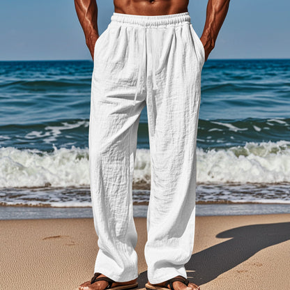 Light beach pants for men with elastic waistband and handy side pockets Chic and Style