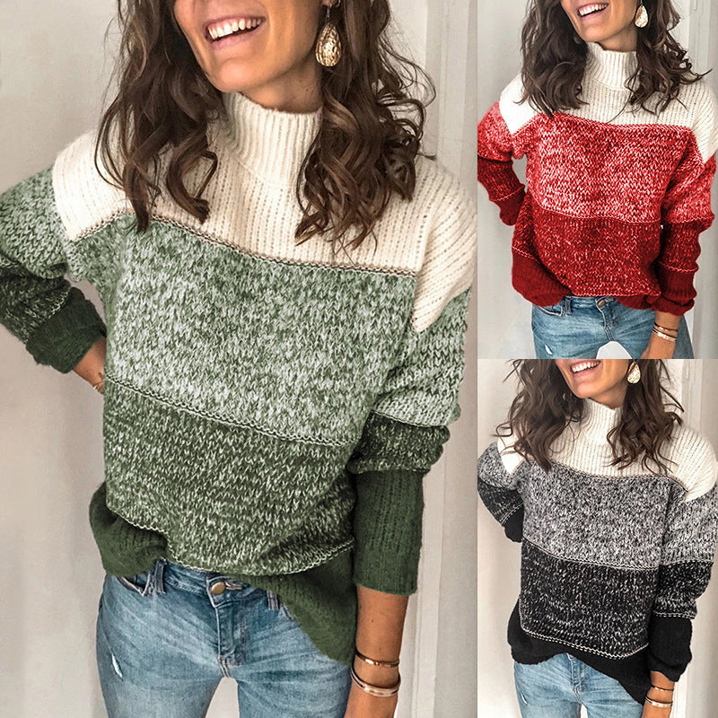 Pull femme en design moderne à structure avec col haut Chic und Stil