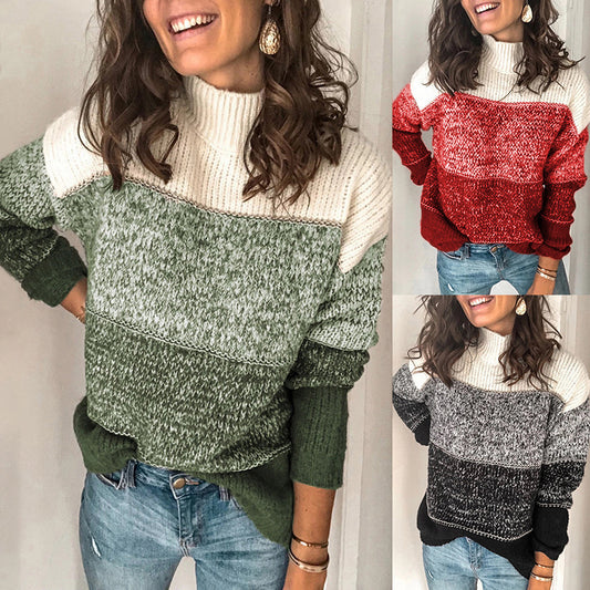 Pull femme en design moderne à structure avec col haut Chic und Stil