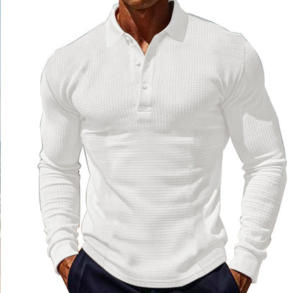 Chemise polo à manches longues pour hommes avec design structuré Chic und Stil