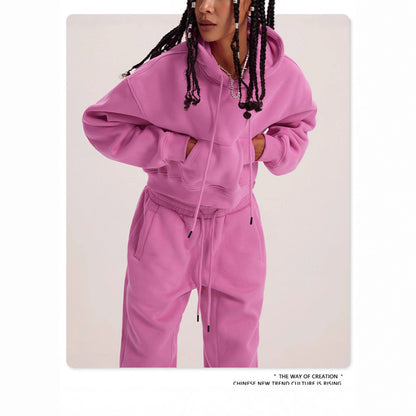 Chic and Style short hoodie set and jogger pants for women