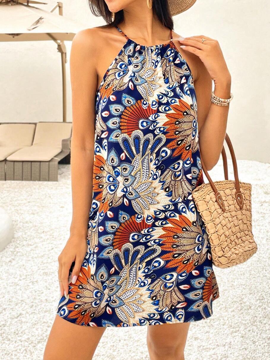 Robe d'été femme avec un élégant col halter Chic und Stil