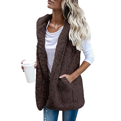 Dames Douce Gilet en Fleece avec poches pratiques et coupe ouverte Chic und Stil