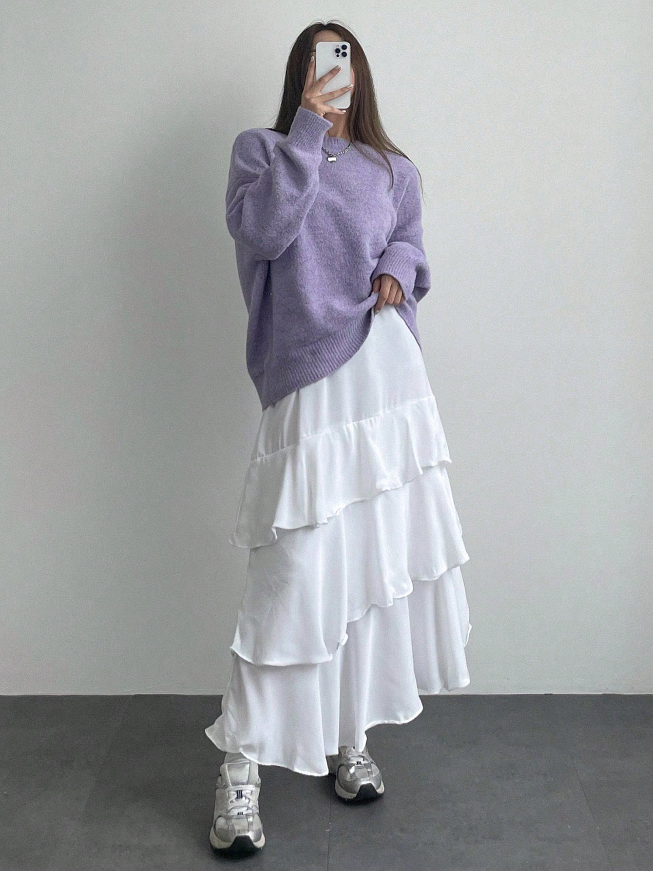 Pull en tricot surdimensionné pour femmes avec une douce polaire et des détails modernes Chic und Stil