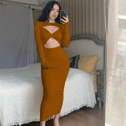 Dames Élégante robe maxi asymétrique avec détails découpés Chic und Stil