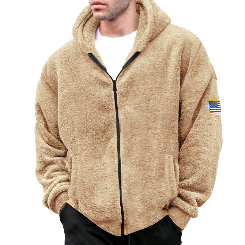 Veste à capuche en polaire pour hommes avec doublure douce et poches pratiques Chic und Stil