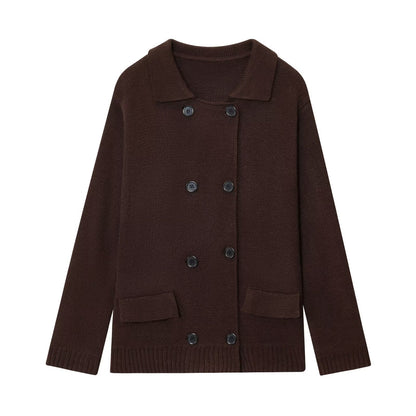 Dames cardigan chaud avec double rangée de boutons Chic und Stil