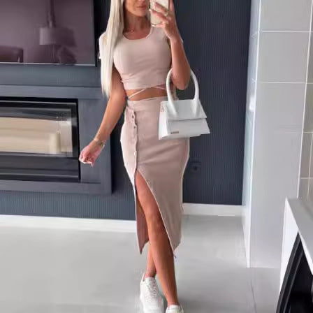 Robe midi en tricot côtelé pour femmes Chic und Stil