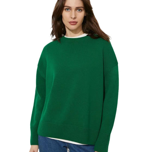 Pull en fine maille douillette pour femmes avec une coupe ample et un col rond Chic und Stil