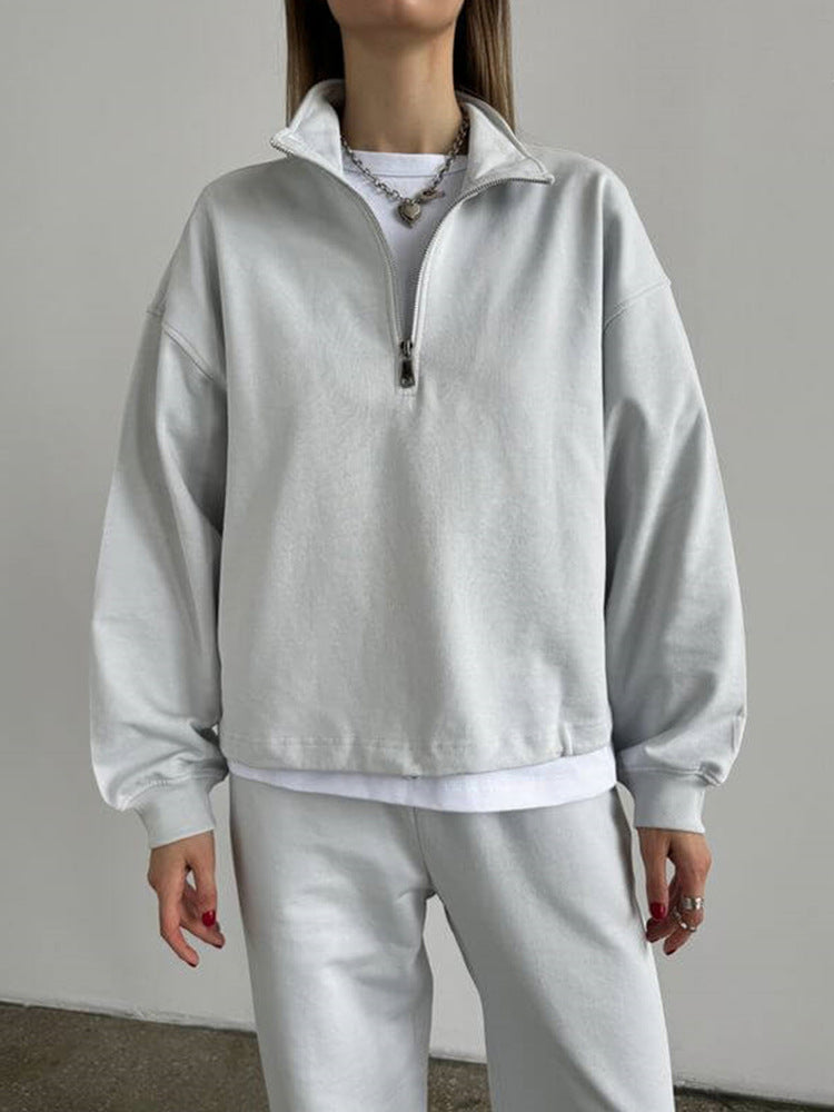 Dames décontracté Zip-Hoodie avec des manches larges Chic und Stil