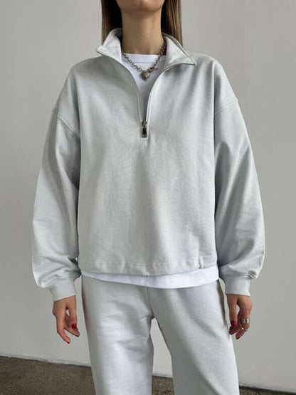 Dames décontracté Zip-Hoodie avec des manches larges Chic und Stil