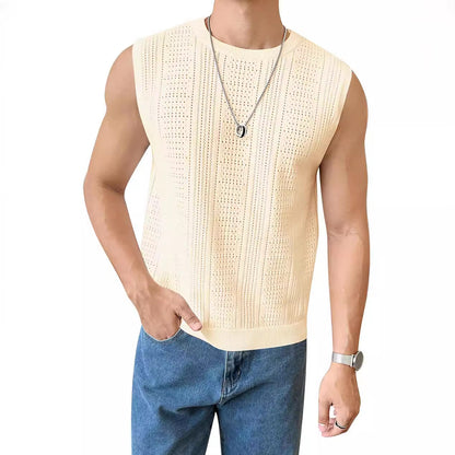 Homme pull tricoté avec structure aérée à motif perforé Chic und Stil
