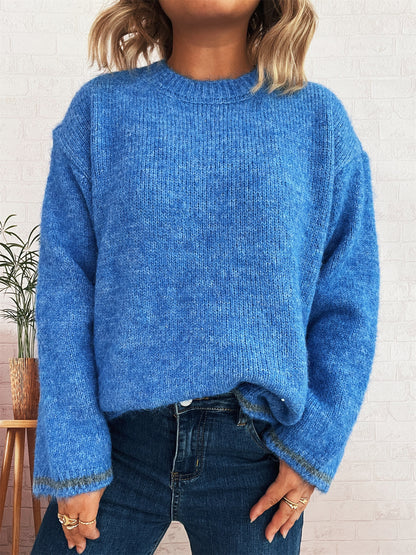 Pull ample décontracté pour femmes avec un design de couleurs bloquées Chic und Stil