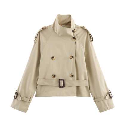 Trendy trench coat for women with unique button details and a modern belt Chic and Style