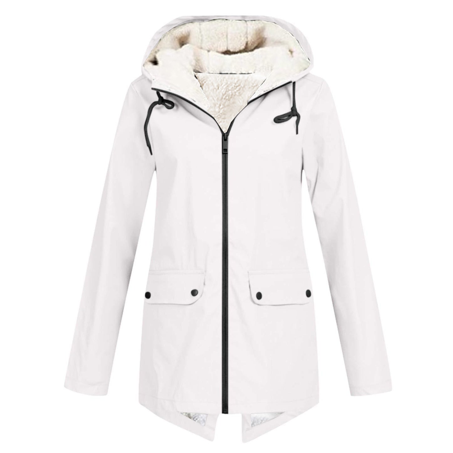 Dames imperméable doudoune avec doublure douce et capuche ajustable Chic und Stil