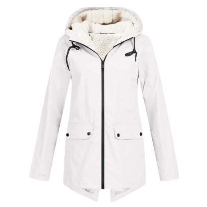 Dames imperméable doudoune avec doublure douce et capuche ajustable Chic und Stil