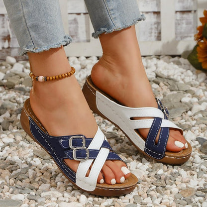 Chaussons confortables pour dames avec boucles double mode Chic und Stil