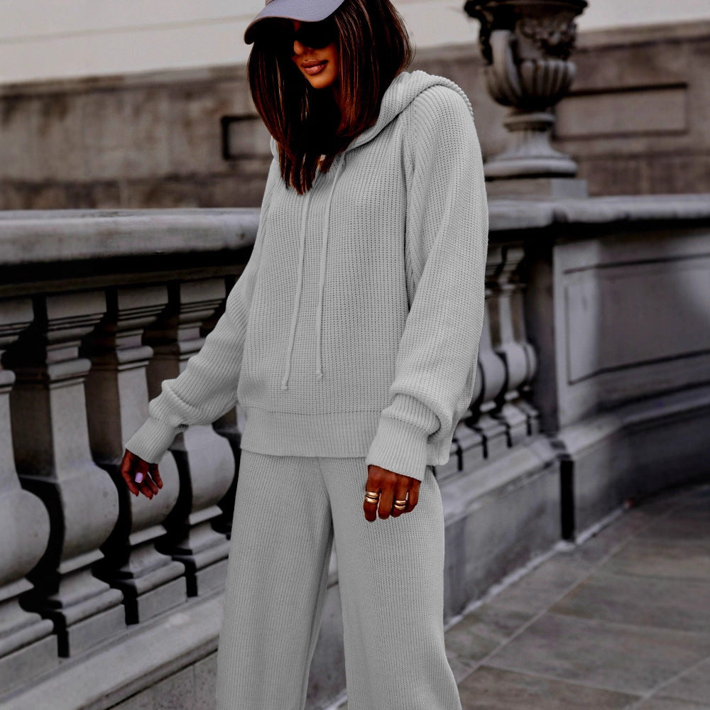 Dames Cozy combinaison tricot avec capuche et jambes larges Chic und Stil