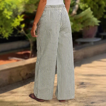 Chic and Style Casual Striped Linen Pants for Women