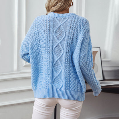 Pull en tricot pour femmes avec design en torsades texturées et col rond Chic und Stil