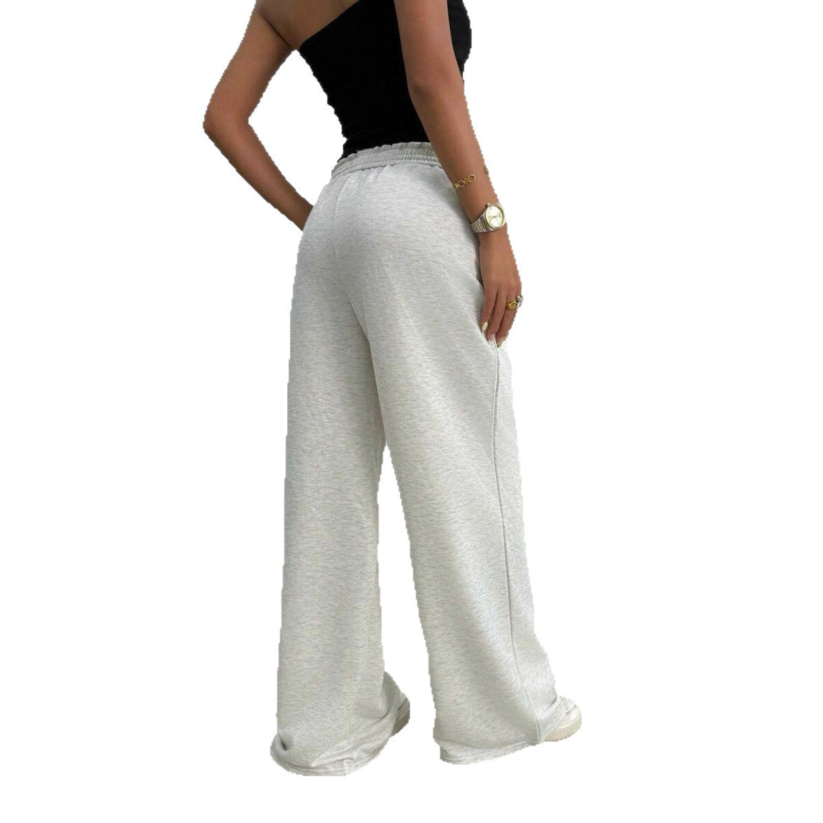 Women's Comfortable Wide-Leg Leisure Pants with Elastic Waist Chic and Style