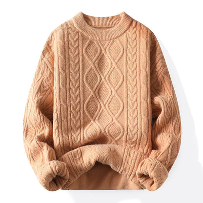Pull-over en maille épaisse pour femmes avec un motif de torsade contemporain et un col rond classique Chic und Stil
