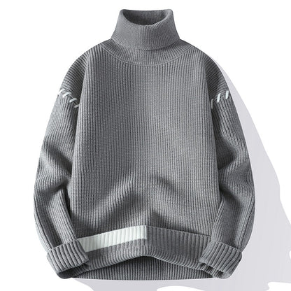 Pull-over à col roulé épais pour femmes avec détails décoratifs aux manches Chic und Stil