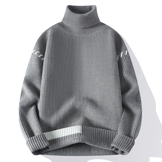 Pull-over à col roulé épais pour femmes avec détails décoratifs aux manches Chic und Stil