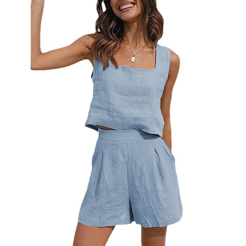 Women's Lightweight Summer Blouse and Shorts Set Chic und Stil