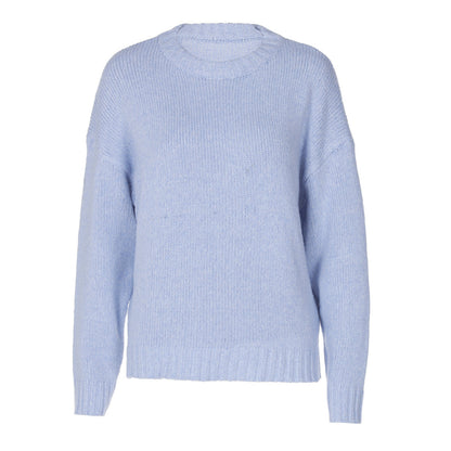 Dames pull en tricot tendance à coupe ample et col montant Chic und Stil