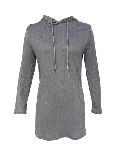 Robe à capuche pour femmes avec motif tricoté texturé et coupe décontractée Chic und Stil