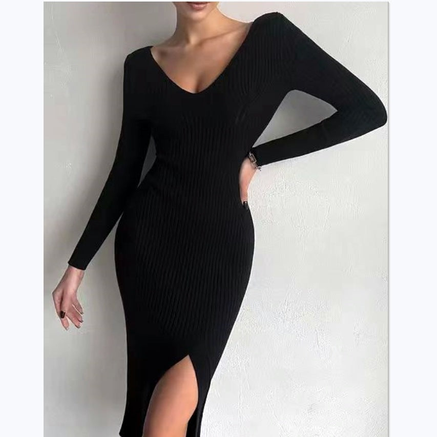 Robe maxi en tricot élégant pour dames avec une coupe raffinée et un design ajusté Chic und Stil