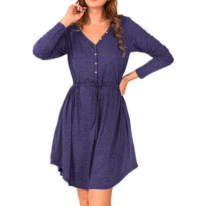 Robe portefeuille décontractée pour femmes avec détails en bouton et cordon de taille Chic und Stil