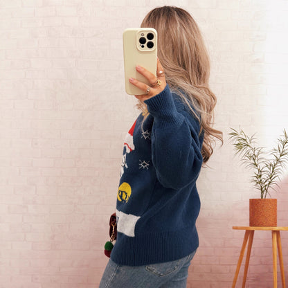 Pull en tricot festif pour femmes avec motif de Noël Chic und Stil