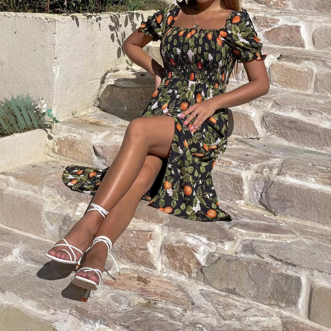 Robe maxi pour femmes avec broderies florales et insert élastique Chic und Stil