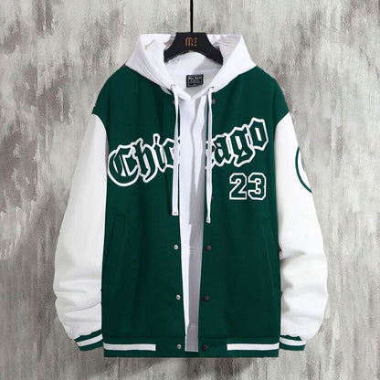 Veste à capuche sportive pour hommes avec design de baseball moderne et poches latérales pratiques Chic und Stil