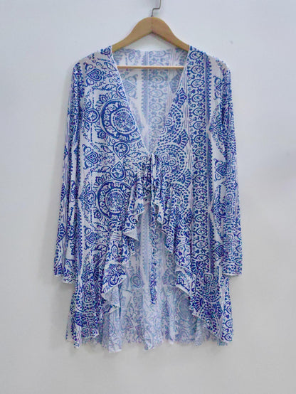Dames Bohemian Imprimé Kimono Cardigan Chic und Stil