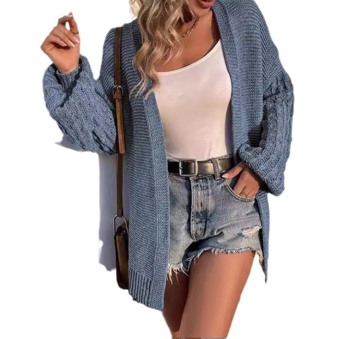 Dames Cardigan en tricot décontracté à coupe ample et aux manches volumineuses Chic und Stil