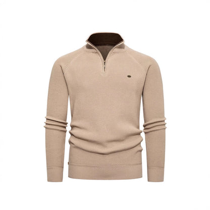 Knitted pullover for men with a high collar and zipper Chic und Stil