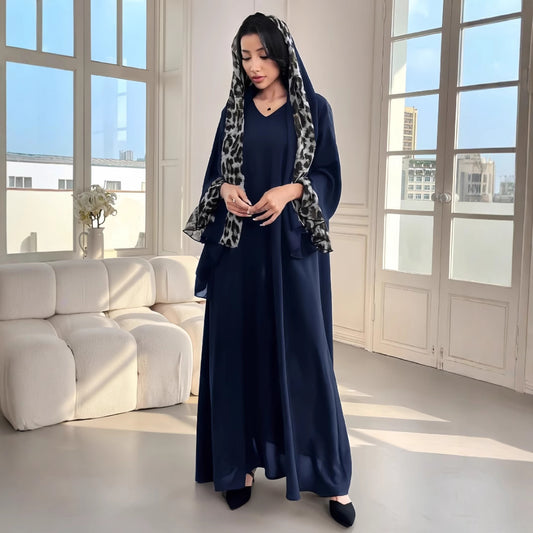 Robe maxi fluide pour dames avec des manches élégantes et décolleté en V Chic und Stil