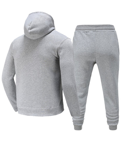 Men's hoodie and jogger pants set with catchy inscription Chic und Stil